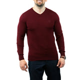 Burgundy V-neck Sweater