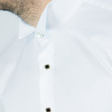 Snow-white Cotton Tuxedo Shirt