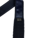 Knitted Dark Blue Dotted Tie