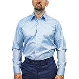 Blue Cotton Shirt (Buttoned-Cuff)